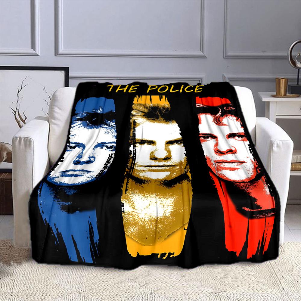 "The Police Band Art on Blanket" Patterned flannel blanket perfect for the bedroom living room, sofa, or a little nap