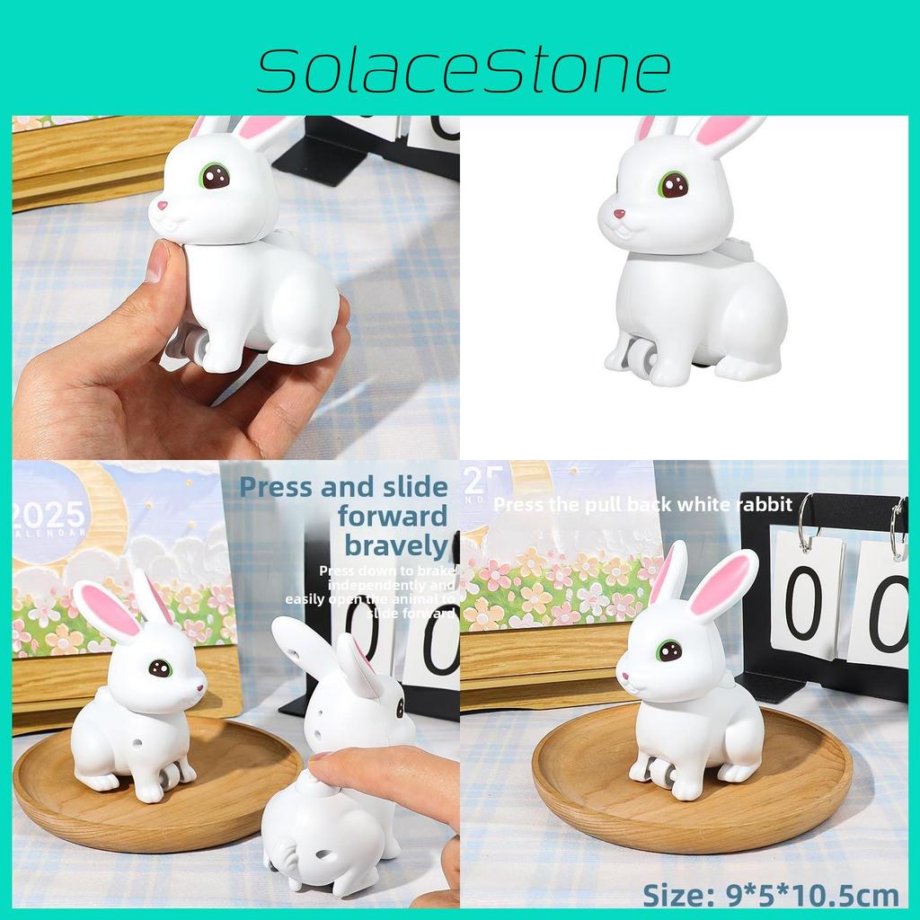 Little Childrens Toy White Rabbit Inertia Press Rebound Force Animal Car Cartoon