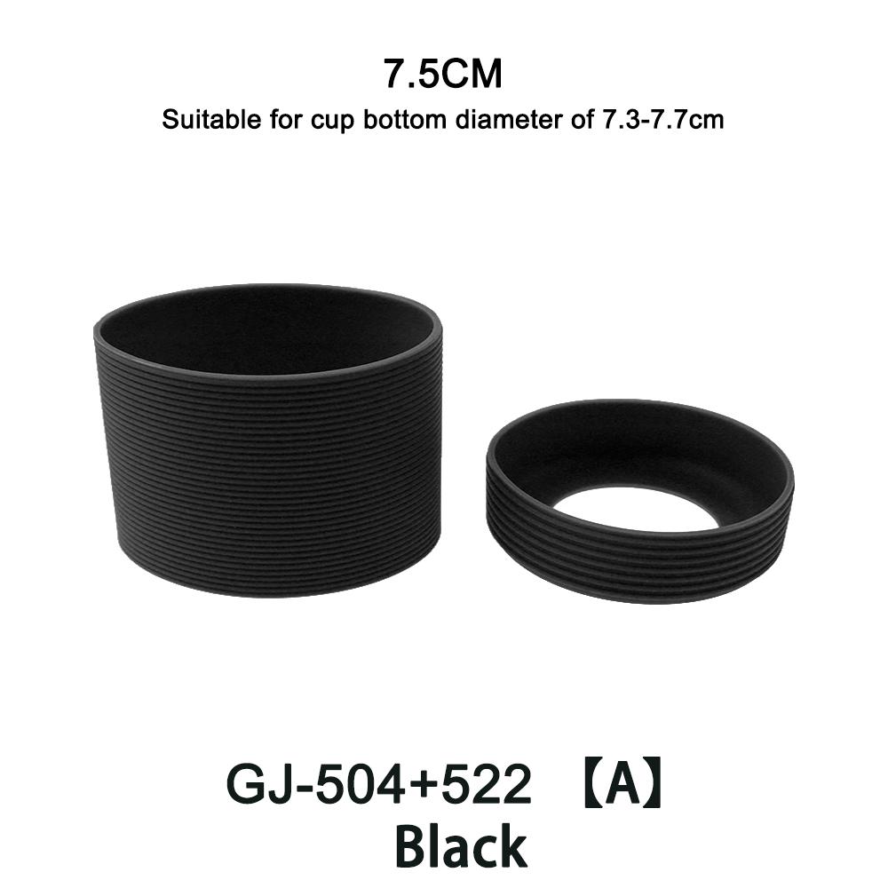 2Pc/Set 7.5cm 15 Colour Threaded Soft Silicone Cup Sleeve And Bottom Suit Heat Insulated Anti Slip Good Toughnes Odorless