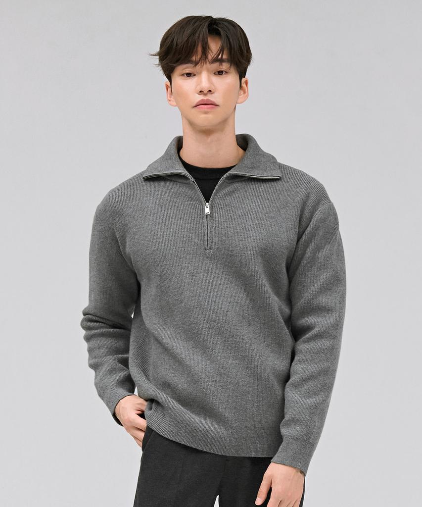 CHASECULT Men'S Half-Zip Sweater - Charcoal