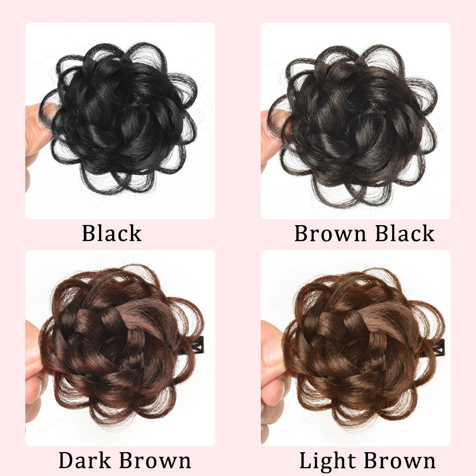 Synthetic Maruko Head Wig Clamping Rose Bud Head Lazy Curling Hair Artifact Princess Head Clip In Hair Extensions For Women