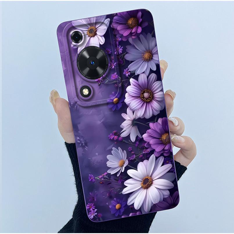 For Huawei Nova Y72 Phone Case Fashion Simplicity Flower Matte Silicone Shell For Huawei Nova Y72S Y63 Y 72 Back Cover Housing