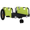 VidaXL Remorque de Vélo, Chariot de Transport avec Barre d'Attelage, Remorque de Bicyclette avec Drapeau pour Bagage, Vert 94186