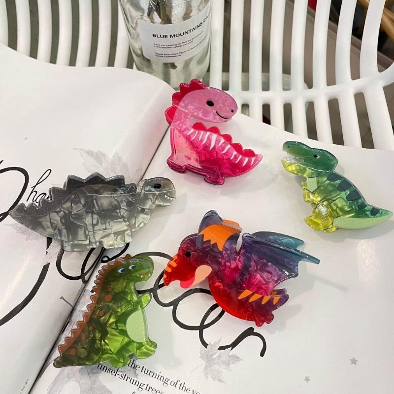 Dinosaurs Acrylic Hair Claw Clips Barrette Nonslip Strong Hold Hair Accessories