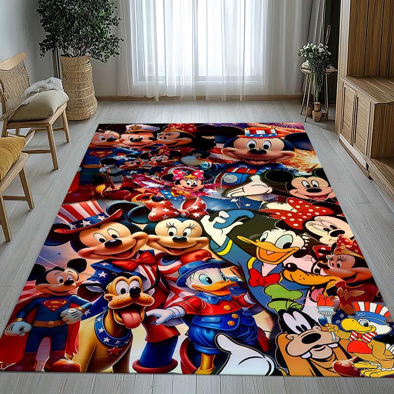 

Cartoon Mickey Minnie Mouse Donald Duck Living Room Non-Slip Area Rug Soft Carpet for Bedroom Playroom Sofa,Home Decor Doormat 40x60cm