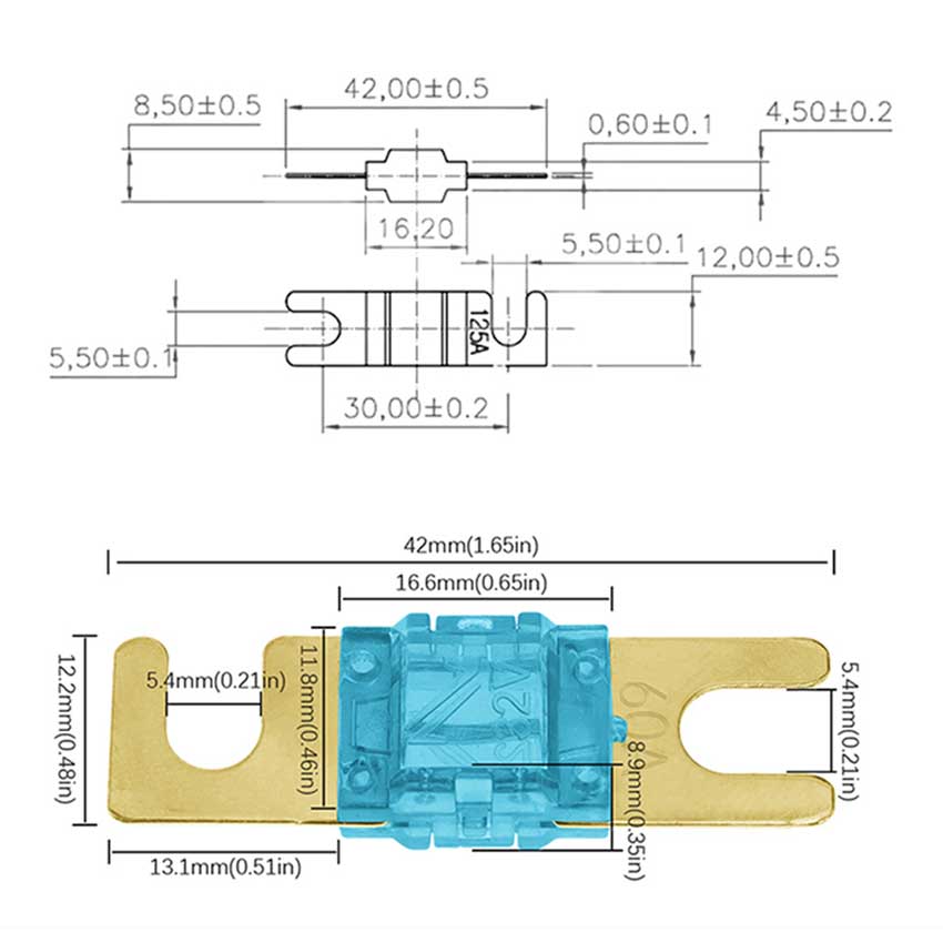 1/5/10pcs ANL U-Shaped Stud Car Fuses Mini Car Stereo Audio AFS Fuse 20A 30A 40A 50A 60A 70A 80A 100A 125A 150A 32V Auto Fuse Fuse Holders1