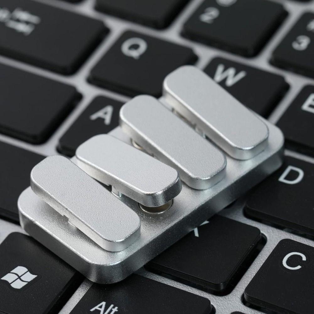 Piano Keys Design Fidget Slider Magnetic Rectangle Shape Fidget Push Card Zinc Alloy Seesaw Mechanism Edc Fidget Toys