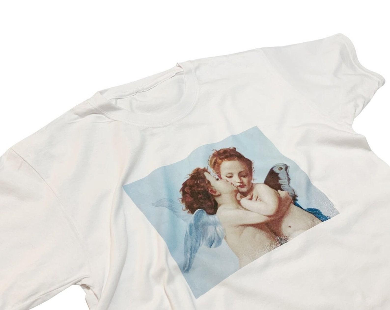 Angel First Kiss Graphic T-Shirt: William-Adolphe Bouguereau Art 4XL