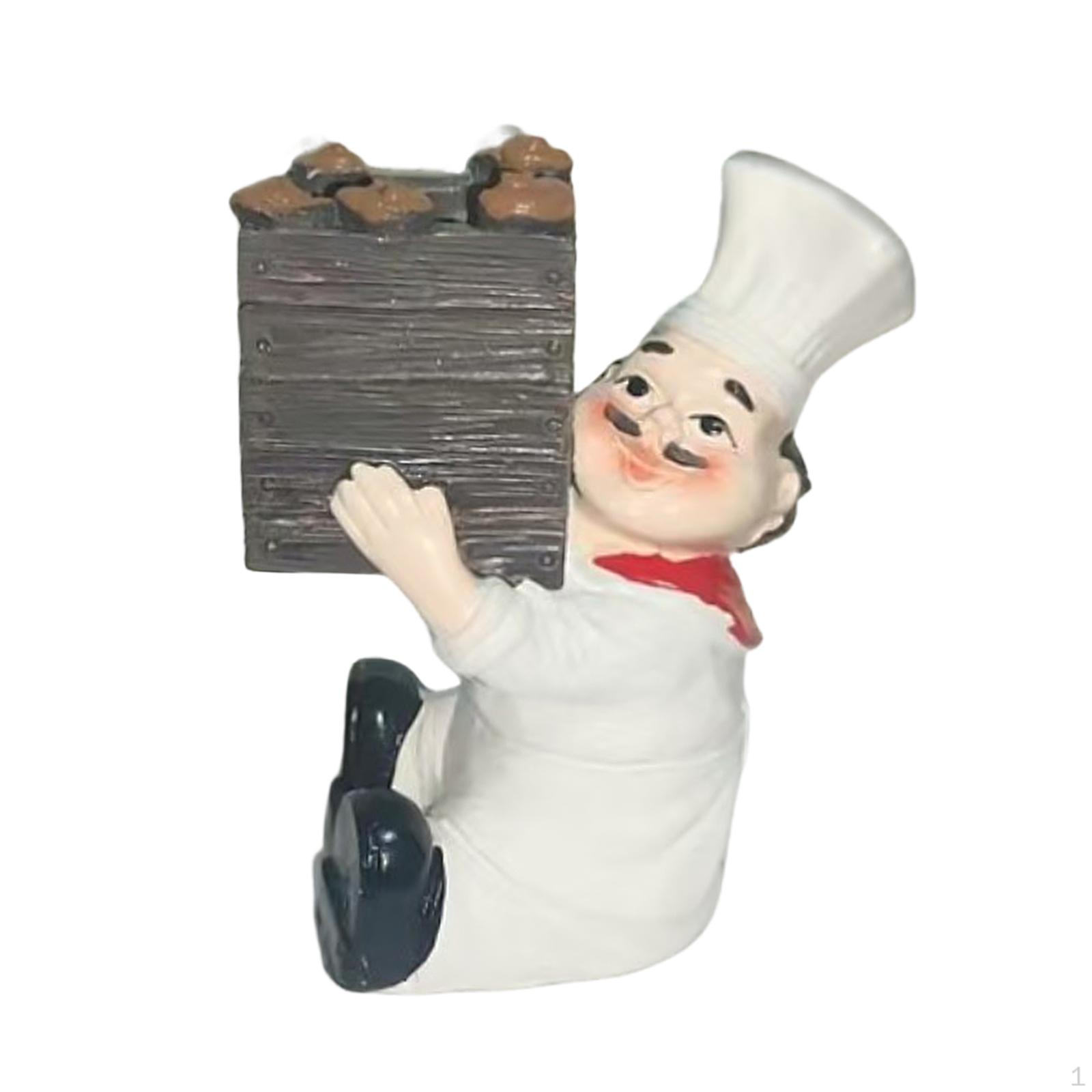 

Смола Фигурка Шеф-повара Уникальные Кулинарные Поделки Статуэтка Скульптура для Коттеджа Магазина Столешницы Шкафа коричневый
