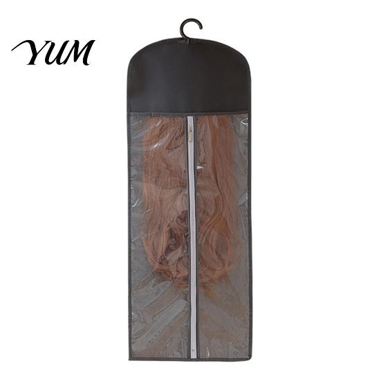 Zippered Wig Storage Bag Hanging with Hook, Breathable Non-woven Fabric Dust-proof Home Hair Accessory Protector, Space Saving Portable Zipper