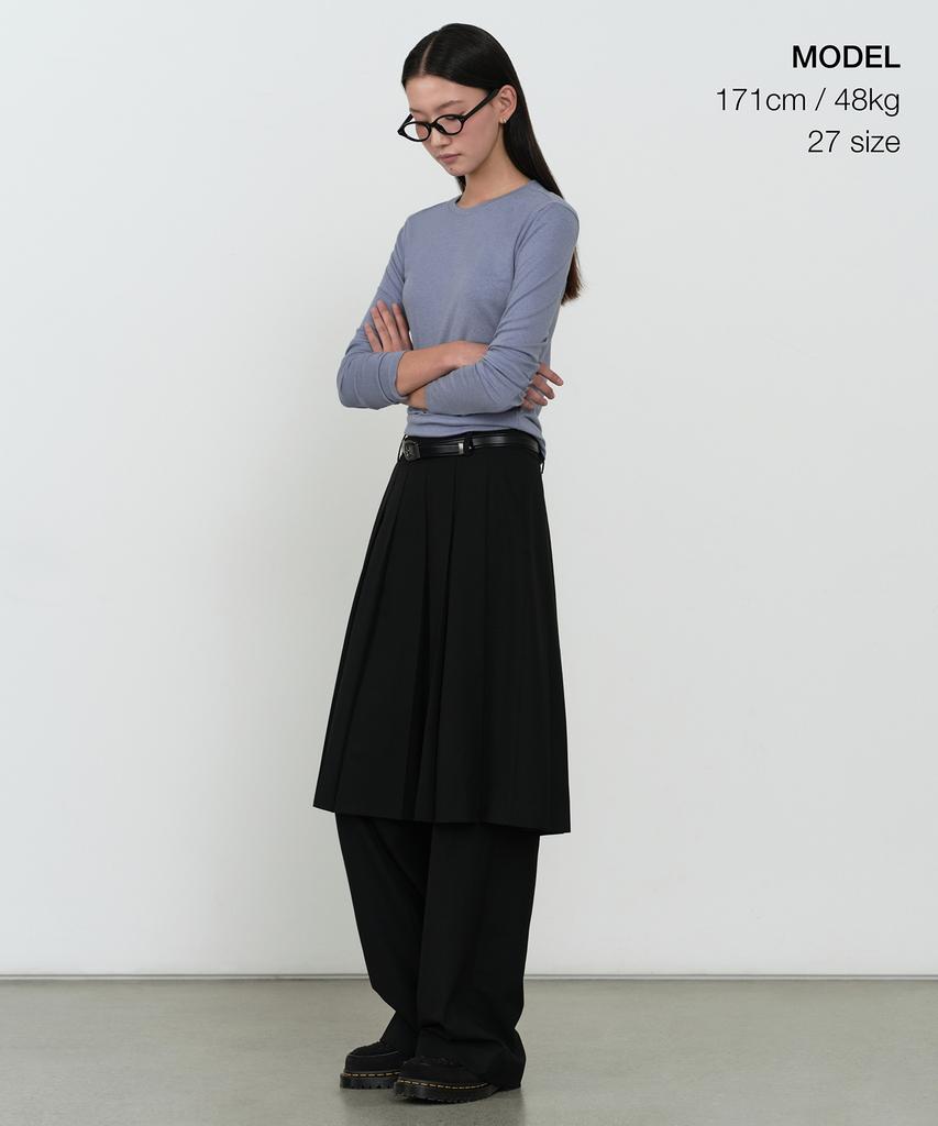 MUSINSA STANDARD WOMAN Women'S Pleated Skirt Layered Slacks [Black]