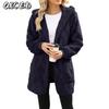 Damen Vintage Casual Einfarbig Druck Herbst Winter Langarm Jacken & Mäntel