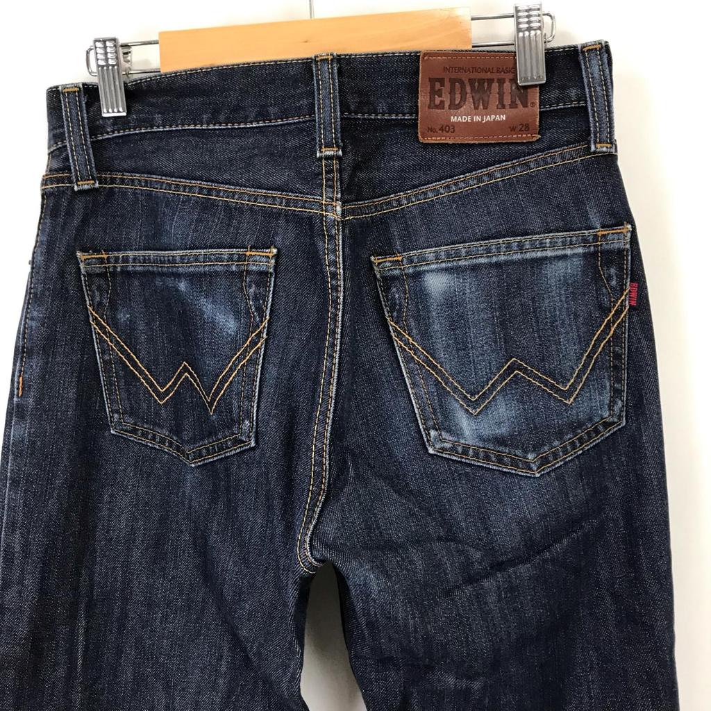 Made in Japan EDWIN 403 Denim Pants W28/W71-H88 Men S Inseam 75cm Indigo(USED)