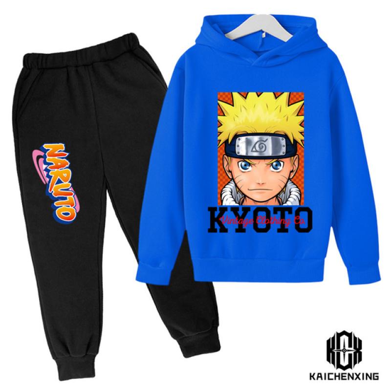 2023 Mode Kinderkleidung Anzug Jungen Naruto Hoodie Hosen 2 Stück Kinder Cartoon Naruto Trainingsanzug Junge Naruto Anzug
