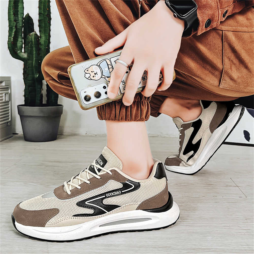Fashion Tied Brown Men's Shoes Luxury Sneakers Walking Panske Boty Men's Shoes Models Sport Brand Name Shoos Runner Sneskers Kit