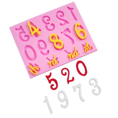 Numbers Design Silicone Mold Fondant Cake Decoration Mold Sugar Gum Paste Tool 3D Chocolate Mousse Mould