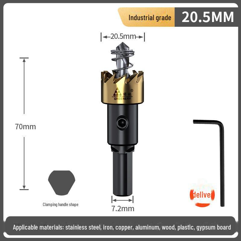 Green Forest High-Speed Steel Hole Opener Drill Bit for Metal and Stainless Steel.