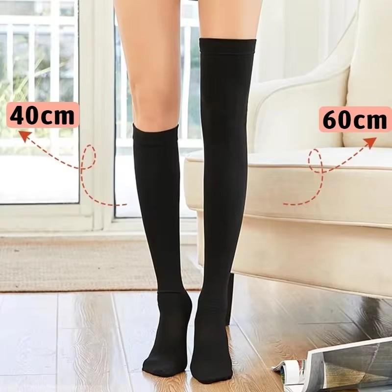 Winter Thicken Velvet Over Knee Socks For Women Warm Thigh High Long Socks Skin Black Plush Thermal Stocking Compression Legging