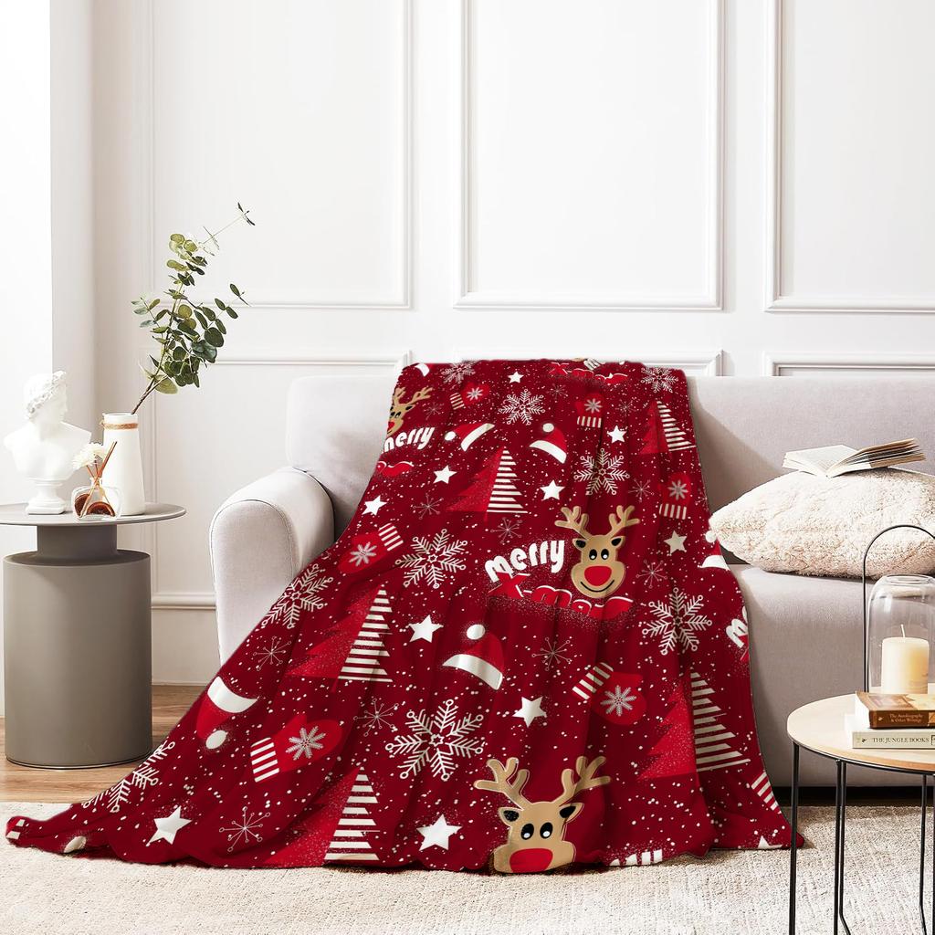 Christmas Creative Throw Blanket Flannel Print Blanket Super Soft Cozy Sofa Nap Blanket Home Blanket Perfect Home Gift For Her