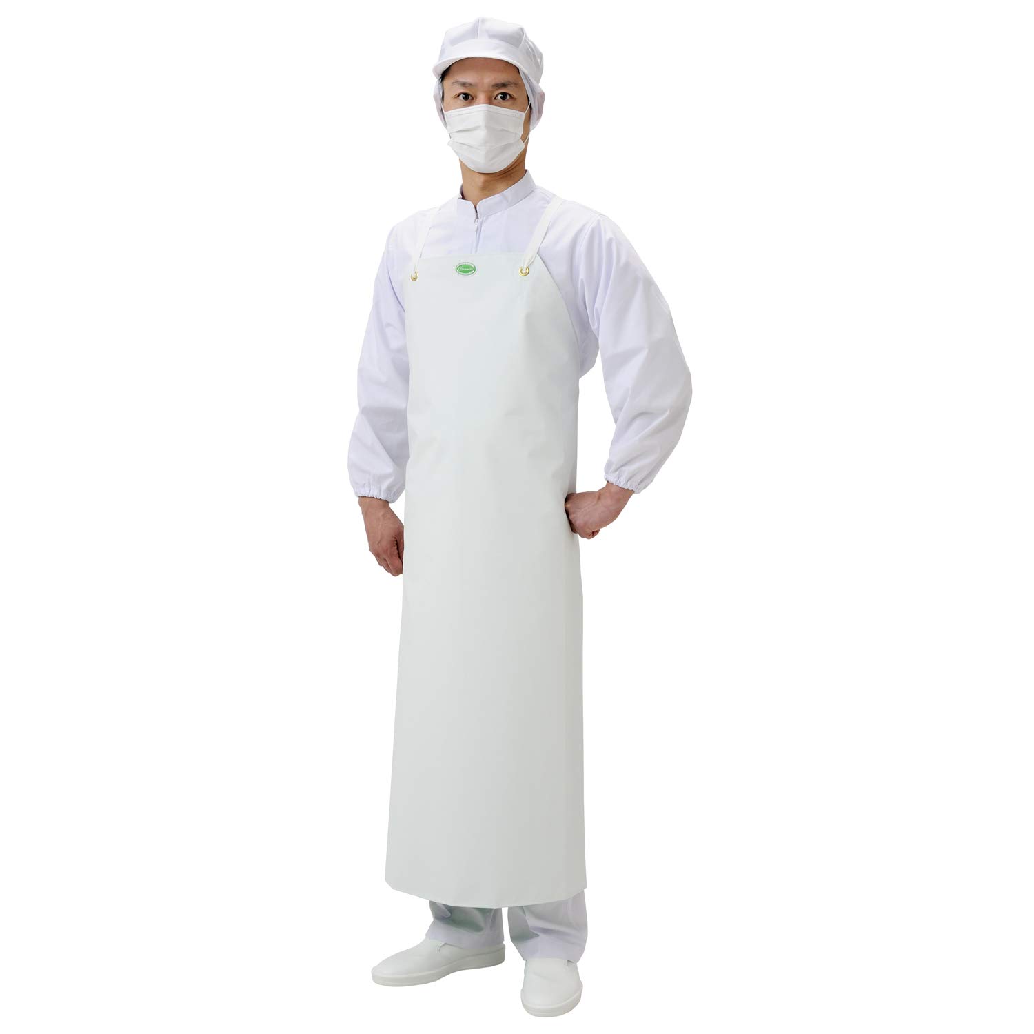 

Koshin Rubber Длинный кухонный фартук с нагрудником SME18002, Средний, Полиэстер, ПВХ, Япония, белый