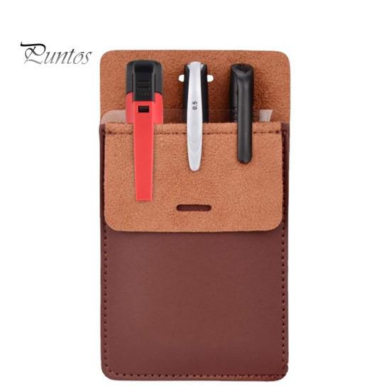 

Карман для ручек, нагрудный карман, пенал из искусственной кожи, сумка для хранения ручек для лабораторных халатов, рубашек, школьных офисов, больничных принадлежностей коричневый