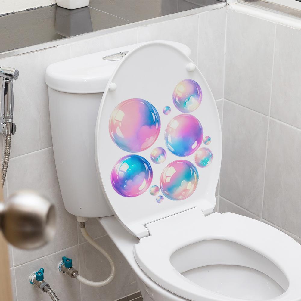 Waterproof Self-Adhesive Toilet Wall Sticker with Bubble Pattern