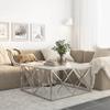 VidaXL Coffee Table Silver Stainless Steel and Tempered Glass 349979