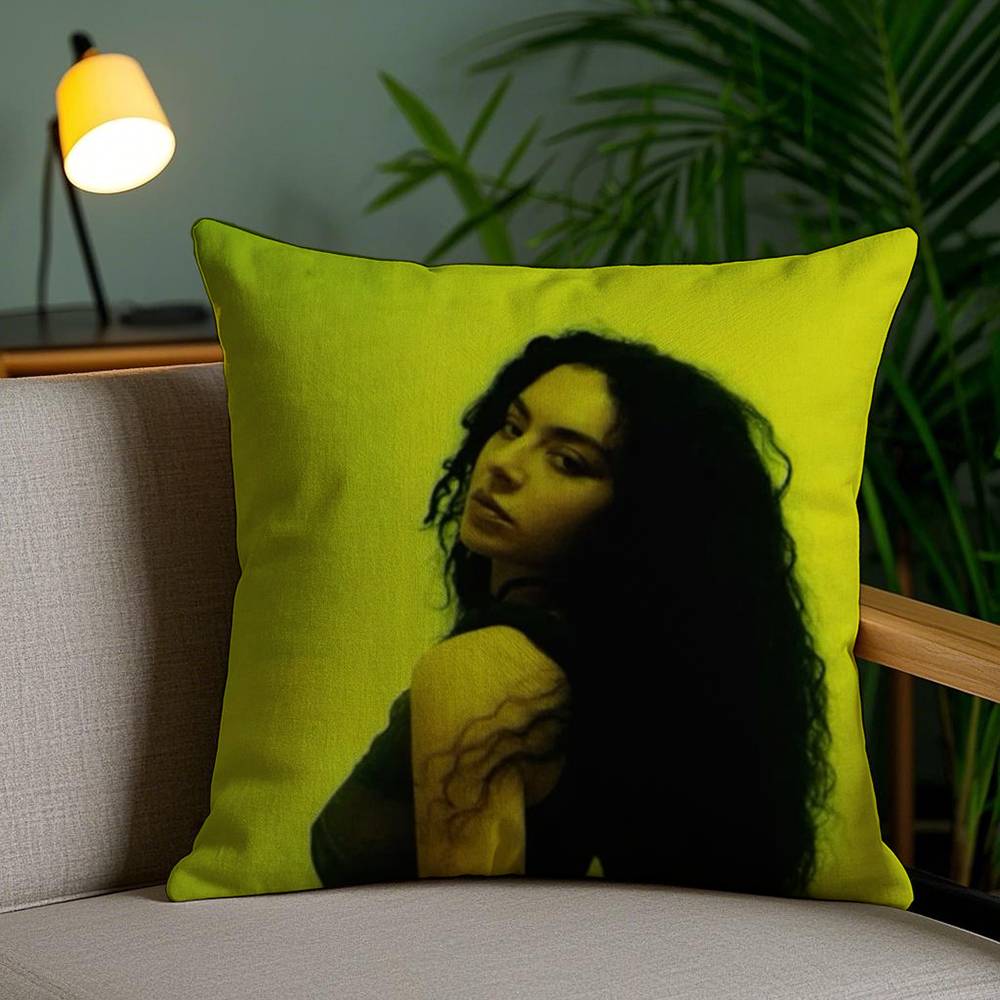 C-Charlis XCX B-BRAT Pillow Case Sofa Short Plush Double-sided HD Printing Room Home Office Gift Cushion Cover