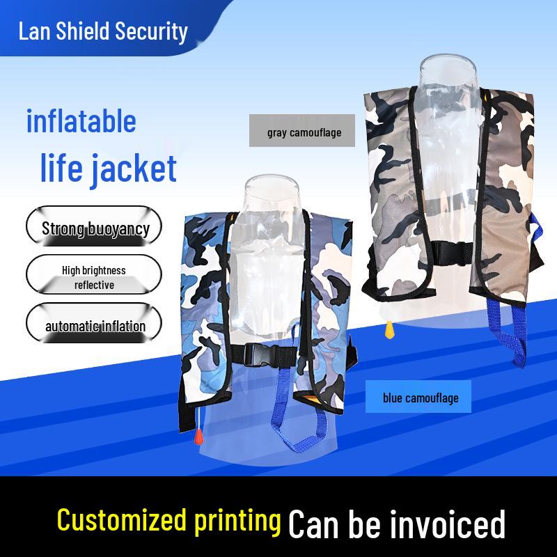 Tragbare aufblasbare Schwimmweste mit hohem Auftrieb für Erwachsene – Ideal für Meeresangeln, Schwimmen und Wasserrettung