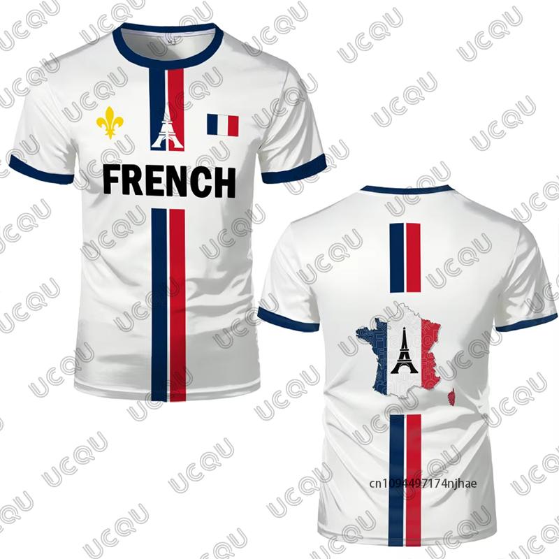 Summer New France Football Jersey Women Men Sports T-shirt Street Soccer Uniforms Casual French Map Flag Graphic Oversized Tops