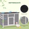 Duck Coop, Weatherproof Wooden Duck House with Removable Floor, Sliding Window, Hinged, Asphalt Roof, 93 X 70 X 72 Cm, Grey