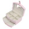 Travel Jewelry Case Portable 2 Layers PU Leather Jewelry Storage Holder Box with Clasp and Handle for Earrings Necklace