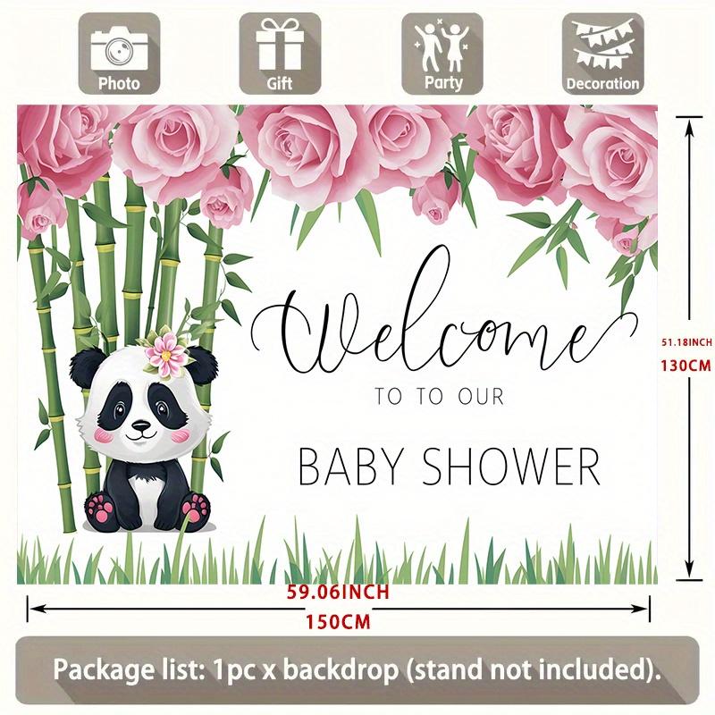 1Pcs Panda Bamboo Pink Roses Decoration Background Backdrop Decorations For Photo Studio Photo Booth Party