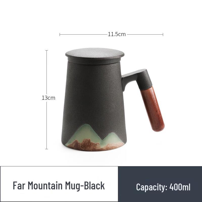 Duo Li Hua Liang Ceramic Tea Mug with Lid and Filter