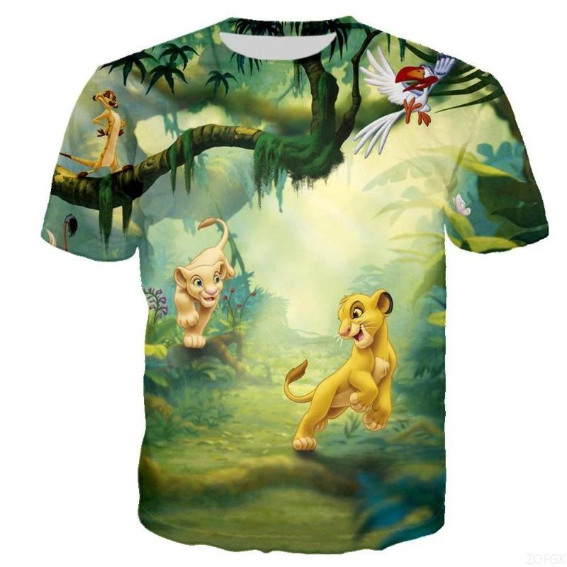 Nuova Maglietta Il Re Leone Cartone Animato Anime Stampa 3D Uomo e Donna Moda Top Manica Corta Estate