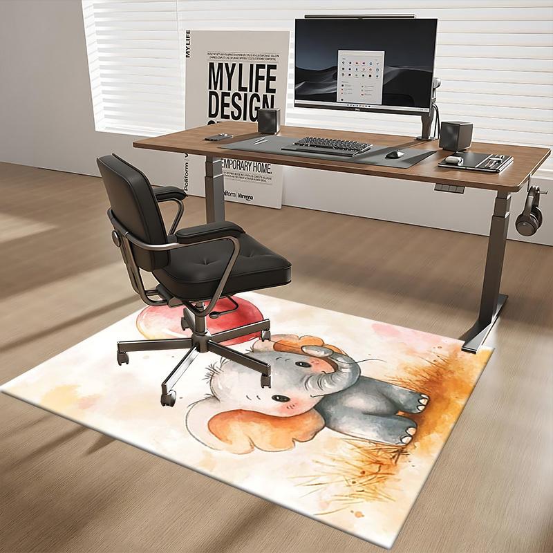 1pc Anime Elephant with Balloon Chair Mat - Office Desk Pad, Non-Slip Carpet for Home Decor, Suitable for All Seasons, Perfect Gift for Anime Lovers.H