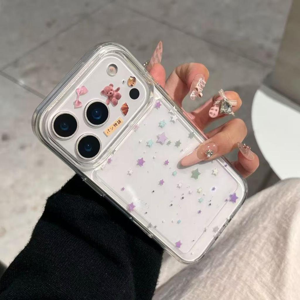 Colorful Stars Transparent Soft Case for Apple iPhone 12-17 Pro Max