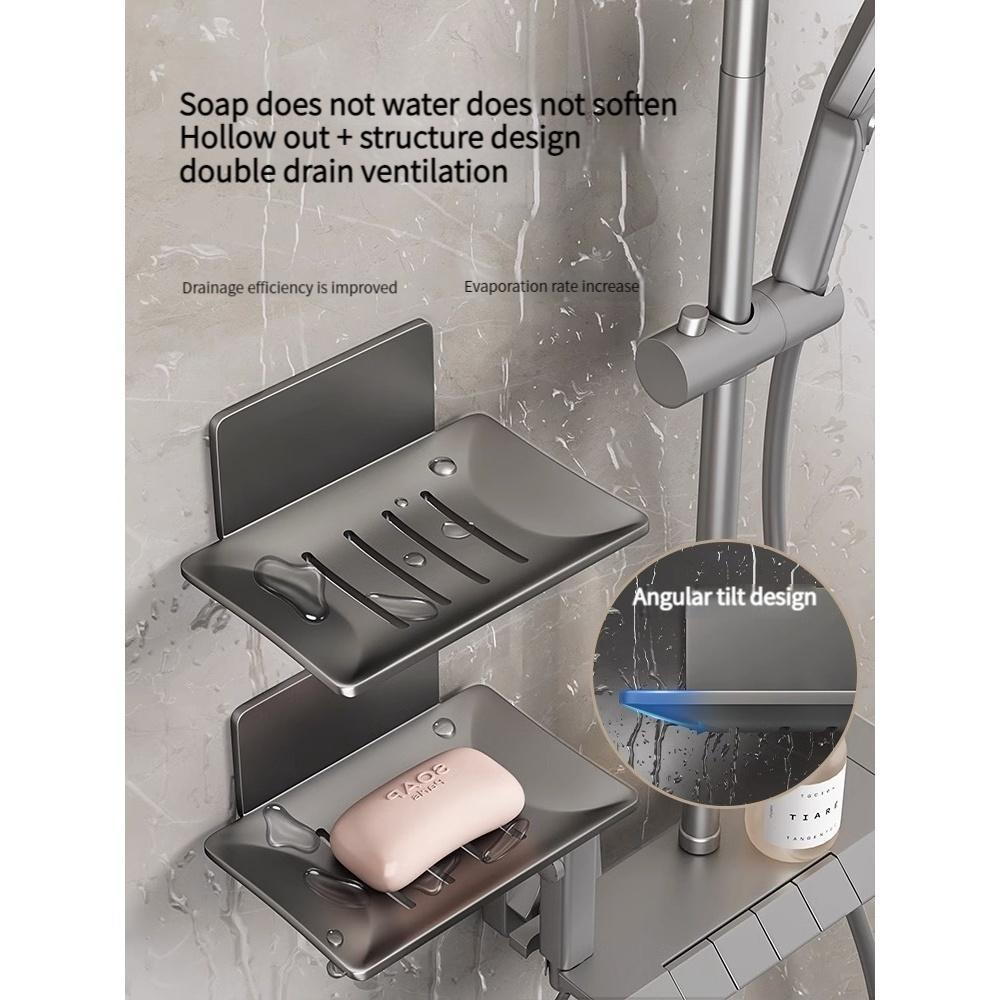 Bathroom Soap Box, No Need To Drill Holes for Draining, Soap Dish, Bathroom Storage Rack, Household Wall Hanging, Wall Layering