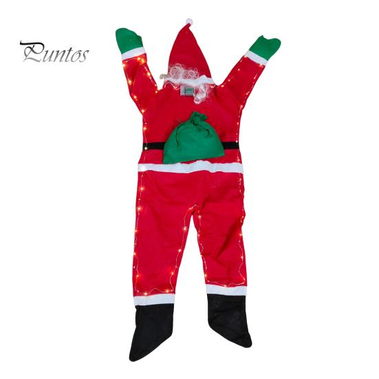 Santa Claus Wall Climbing Decoration Christmas Velvet Santa Climbing Window Wall Door Figurine Xmas Hanger for Home Dorm Fireplace