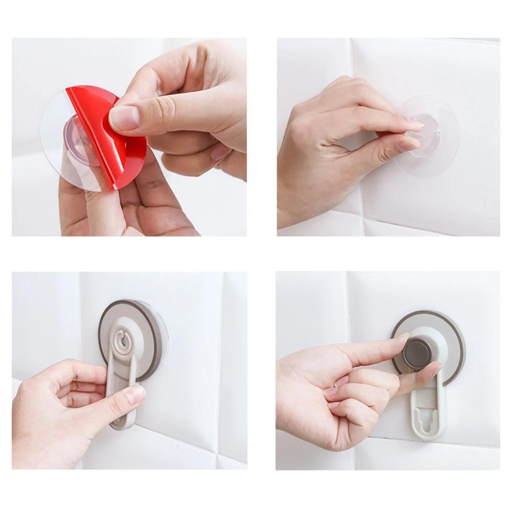 Badezimmer Saugnapf Flüssigseifenspender Küchenspüle Kunststoff Drücken Tragbar Wandmontiert Handflasche Stanzfrei Badzubehör