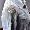 Shoulder Epaulet Rhinestone Tassels DIY Men Women Shoulder Board Badge Brooch Business Suit Accessories