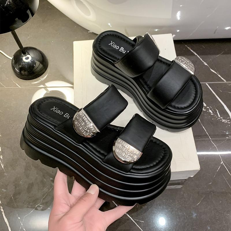 Fashion Fashion Summer Women Sandals Peep-toe Wedge Platform Sneakers Woman 8CM Heels Thick Bottom Sandal New Casual Beach Flip Flops