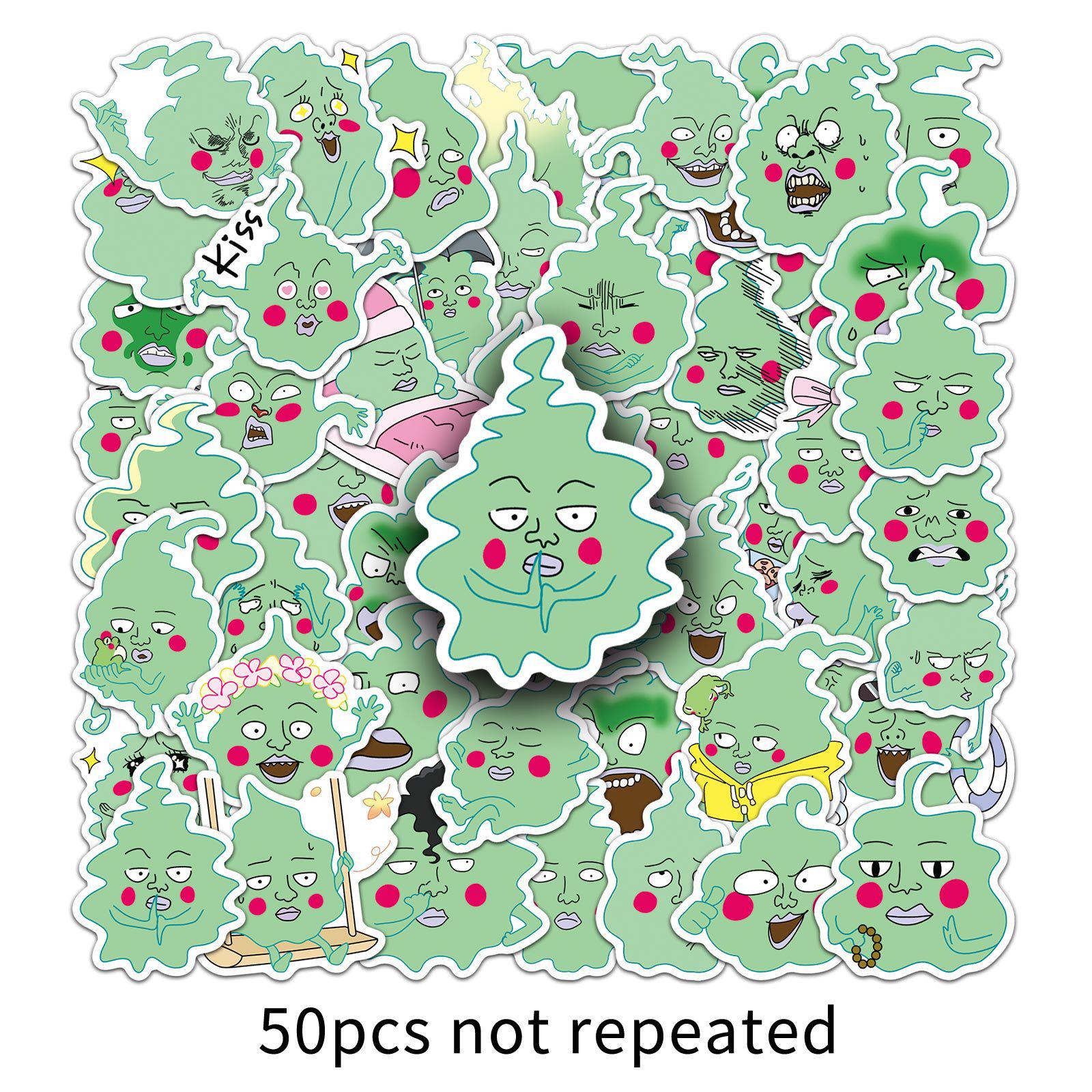 50 Small Waterproof Dimple Stickers - Mob Psycho 100 Anime Decor for Phone, Computer, Journal