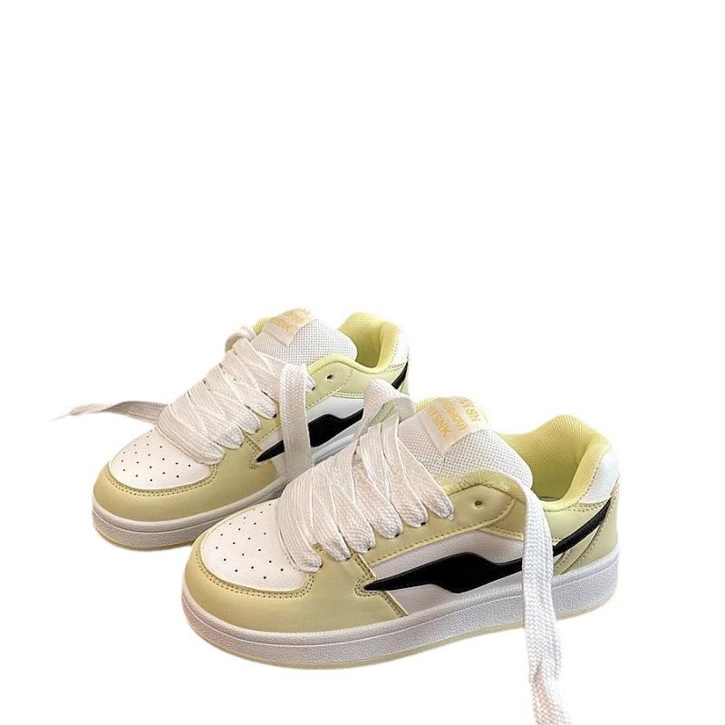 Light yellow color scheme Guochao niche bread shoes women's ins tide 2025 new versatile student board shoes