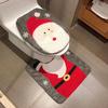 Mingguan Christmas Santa Toilet Set: Seat Cover, Floor Mat, Tank & Tissue Covers, 2-Piece Ornament Set