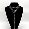Heart Slip Chain Necklace Black Leather Choker Collar For Women Goth Accessories Punk Gothic Jewelry