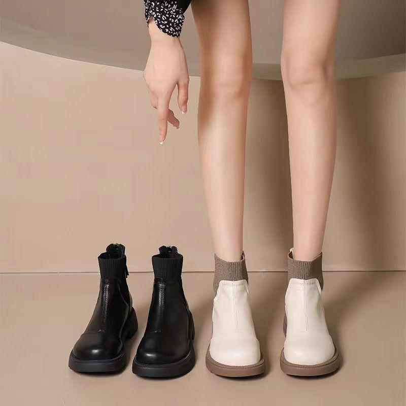 Small Short Boots Women's Boots Fleece Thickened Women's Shoes Skinny Boots Versatile Long Boots