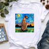 Vintage T Shirt Girls Starry Sky Chihuahua Bulldogaussieyorkshire Terriercatrabbit Print T Shirt Unisex Aesthetic Clothes