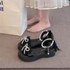 2025 Summer New Women Bow Pearl Sandals Women's Sandals Fashion Peep Toe Platform Casual Slippers for Women Plus Size Sandals