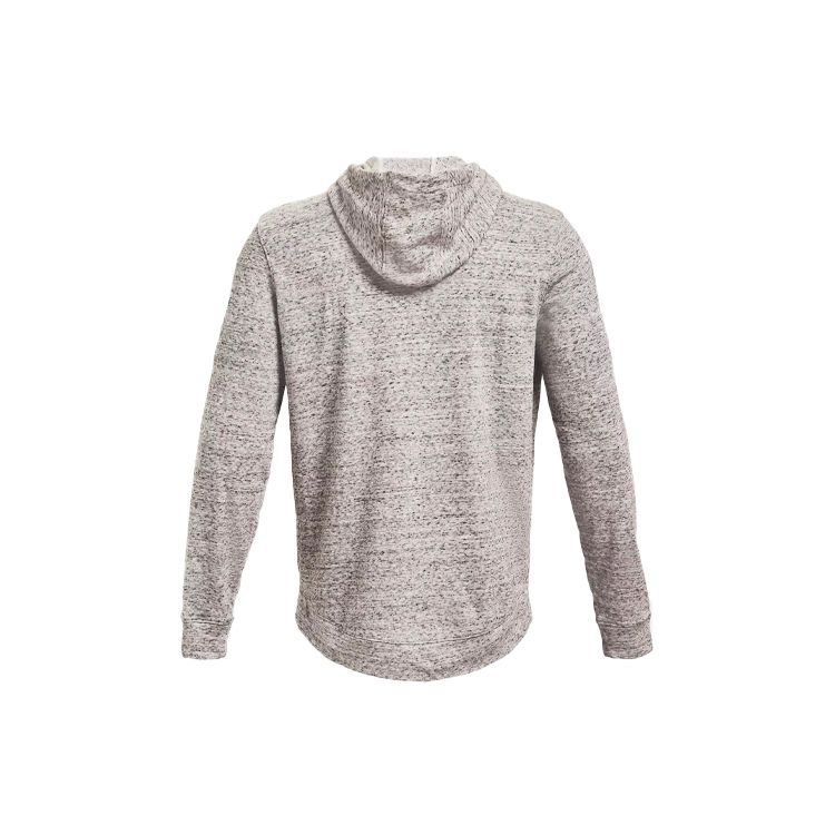 Under Armour Rival Terry Logo Print Loose Training Zip Hoodie Men hoodies Agate-White 1361606-112